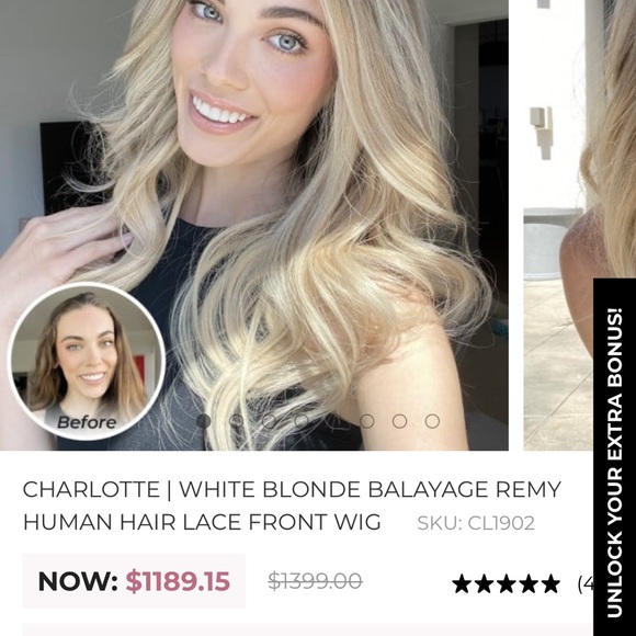 Never worn. paid 1200 Beautiful Chelsea wig Human hair. The lace hasn’t been cut - Picture 2 of 3